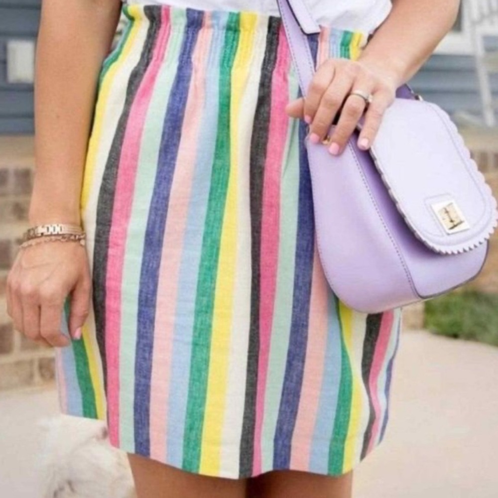 J. Crew Multicolor Vertical Stripe Mini Skirt
